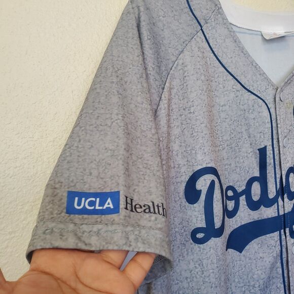 Dodgers Jersey XL Jackie Robinson #42 Gray Los Angeles LA Dodgers 75th Anniv MLB - Picture 6 of 16